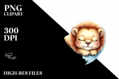Cute Baby Lion Sleeping | Sublimation | Clipart Product Image 1