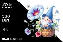 Baby GNOME with Morning Glory PNG Product Image 2