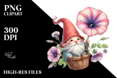Baby GNOME with Morning Glory PNG Product Image 2