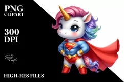 Pastel Baby Unicorn as Hero | Clipart Product Image 1