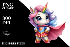 Pastel Baby Unicorn as Hero | Clipart Product Image 2