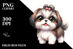 Happy Shih Tzu Cartoon PNG Product Image 2