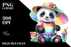 Colorful Panda with Beach Wear, Transparent PNG Product Image 2