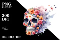 Cute Skull Painting PNG Product Image 2