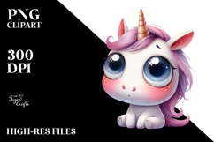 Expressive Baby Face Unicorn, Transparent PNG Product Image 2