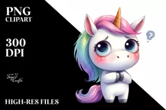 Expressive Baby Face Unicorn, Transparent PNG Product Image 3