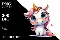 Expressive Baby Face Unicorn, Transparent PNG Product Image 3