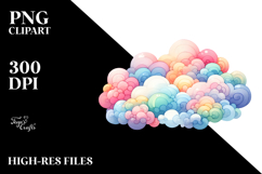 Colorful Pastel Cloud PNG Product Image 2