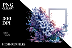 Abstract Shiny Hyacinth Frame PNG Product Image 2