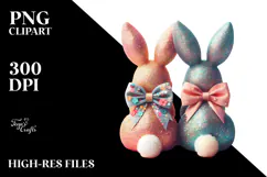 Quirky Vintage Bunnies PNG Product Image 2