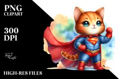 Colorful Baby Cat Hero | Sublimation Clipart Product Image 3