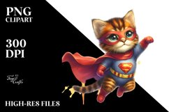 Hero Baby Cat Watercolor Art | Sublimation Clipart Product Image 3