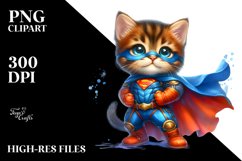 Hero Cat Watercolor Clipart Product Image 3