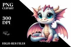 Cute Smiling Baby Dragon Watercolor Product Image 3
