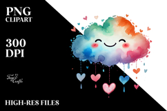 Hearts Hanging Washed Cloud PNG Product Image 2