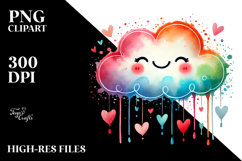 Smiling Cloud with Hearts PNG Product Image 2