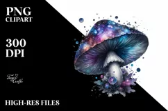 Detailed Mystical Celestial Mushroom PNG Product Image 3