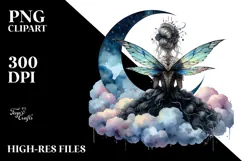 Gothic Fairy on Cloud PNG Product Image 2