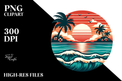 Retro Tropical Island Sunset, 20 oz Tumbler Product Image 2