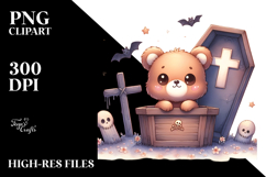 A Cute Halloween Image with Baby Bear, White Background Product Image 2