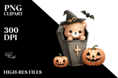 A Cute Halloween Image with Baby Bear, White Background Product Image 2