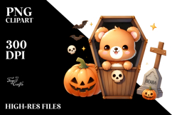 A Cute Halloween Image with Baby Bear, White Background Product Image 2