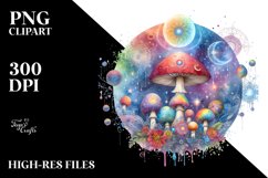 Colorful Magical Celestial Mushroom | Clipart Product Image 3