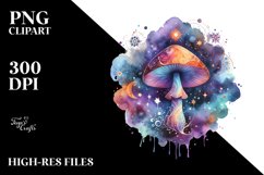 Magical Celestial Astral Mushroom Watercolor Product Image 3