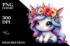 Cute Unicorn Drawing, Transparent PNG Product Image 2