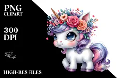 Cute Unicorn Drawing, Transparent PNG Product Image 2