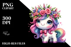 Cute Unicorn Drawing, Transparent PNG Product Image 2