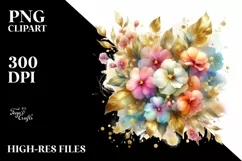 Colorful Impatiens Splash Gold Foil Vibrant Bouquet | Product Image 3