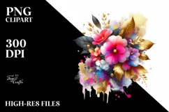 Colorful Impatiens Splash Gold Foil Vibrant Bouquet | Product Image 3