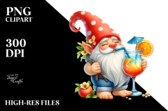 Whimsical Gnome Drinking Cocktail PNG Product Image 2