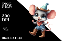 Watercolor Mouse with Party Hat | Clipart Product Image 2