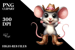Watercolor Mouse with Party Hat | Clipart Product Image 2