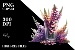 Watercolor with Foxglove | Sublimation | Clipart Product Image 2