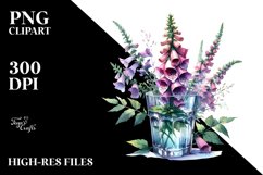 Watercolor with Foxglove | Sublimation | Clipart Product Image 1