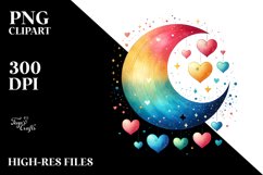 Adorned Moon Hearts PNG Product Image 2