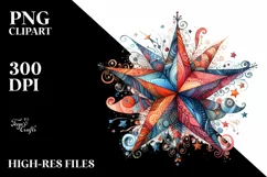 Wimsical Star Flower Dance Unicorn Clipart Product Image 3