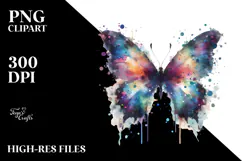 Grunge Butterfly Painting PNG Product Image 2