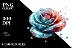 Glass Rose with Metalic Insertions | Clipart Product Image 1
