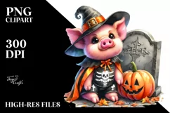 Vibrant Baby Pig Halloween Costume | Clipart Product Image 3