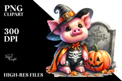 Vibrant Baby Pig Halloween Costume | Clipart Product Image 2