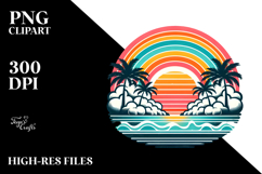 Retro Tropical Rainbow Sunset, 20 oz Tumbler Product Image 2