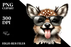 Funny Cute Deer Watercolor Clipart Product Image 3
