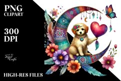 Boho Dog on Cloud PNG Product Image 2
