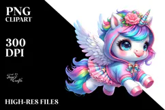 Cute Unicorn Running PNG Product Image 2