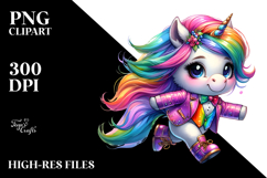 Cute Unicorn Running PNG Product Image 2