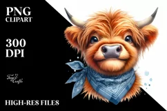Cow Highland Cow Portrait with Bandana Product Image 3